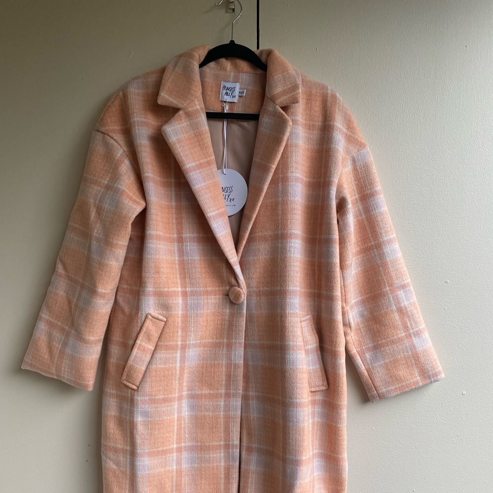 Plaid Pink Trench Coat